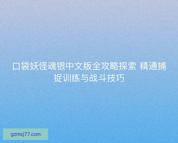口袋妖怪魂银中文版全攻略探索 精通捕捉训练与战斗技巧